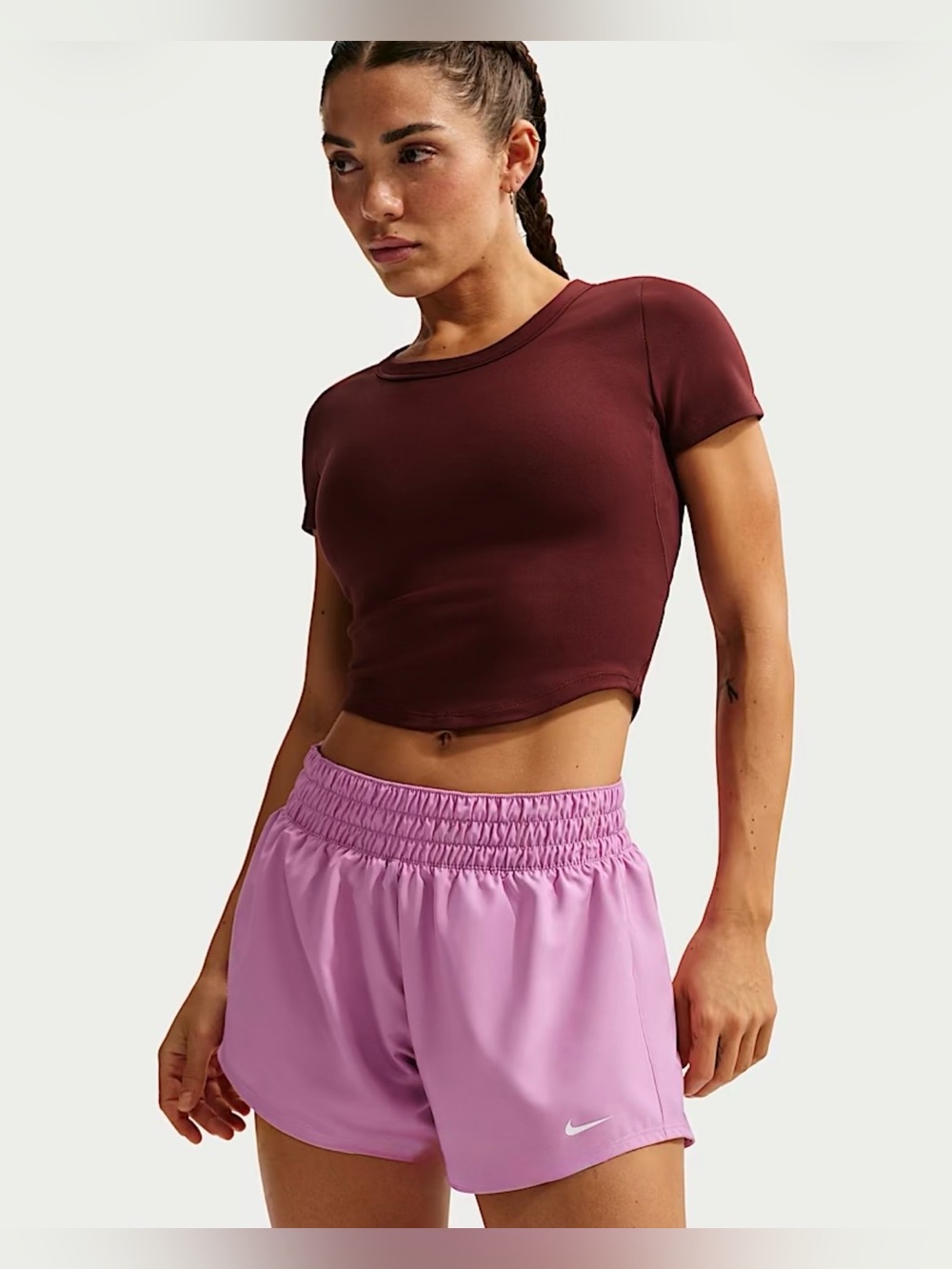 NWT Nike One Women's Dri-FIT Mid-Rise 3" Brief-Lined Shorts Size S (4-6) - Picture 2 of 7